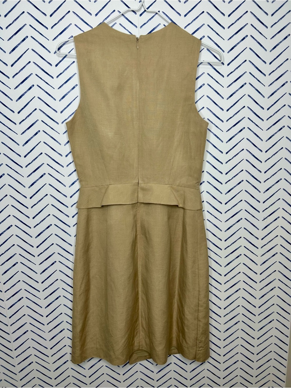 Banana Republic Linen Sleeveless Sheath Dress Beige Size 2 - Picture 3 of 5